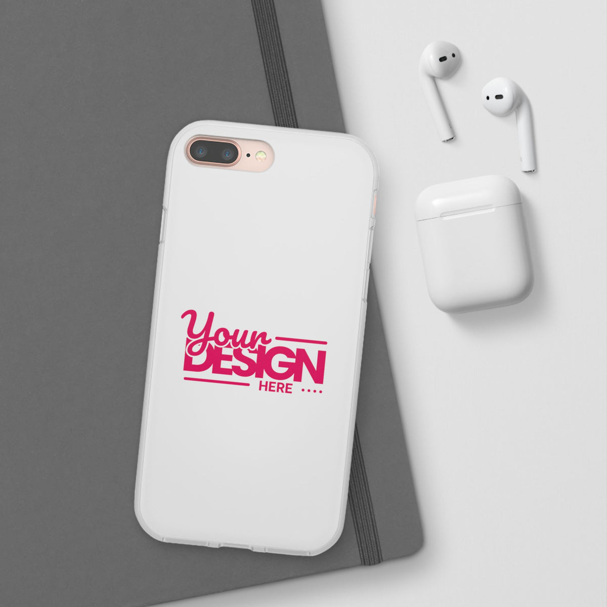 Customizable Flexi Phone Case – Personalize Your Design with Name or Photo, Flexible Protective Cover for iPhone