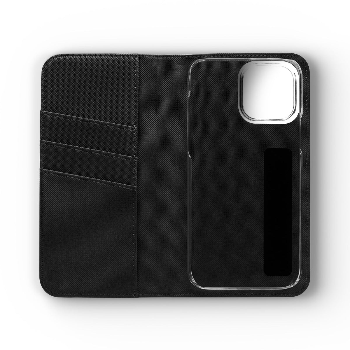 Customizable Flip Phone Wallet Case – ‘Your Design Here’ Folio Cover with Card Holder, Personalized Phone Case for iPhone