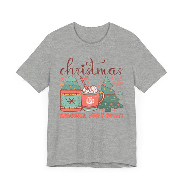 Christmas Calories Don’t Count T-shirt - Coffee & Christmas Tree Design