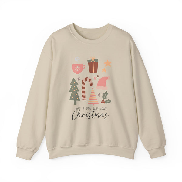 Christmas Icons Crewneck Sweatshirt — Cute Holiday Graphic "Merry & Bright"