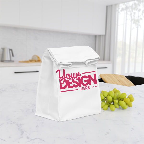 Custom Polyester Lunch Bag – Personalized ‘Your Design Here’ Insulated Tote, Reusable Food Storage Bag for Work, School & Travel