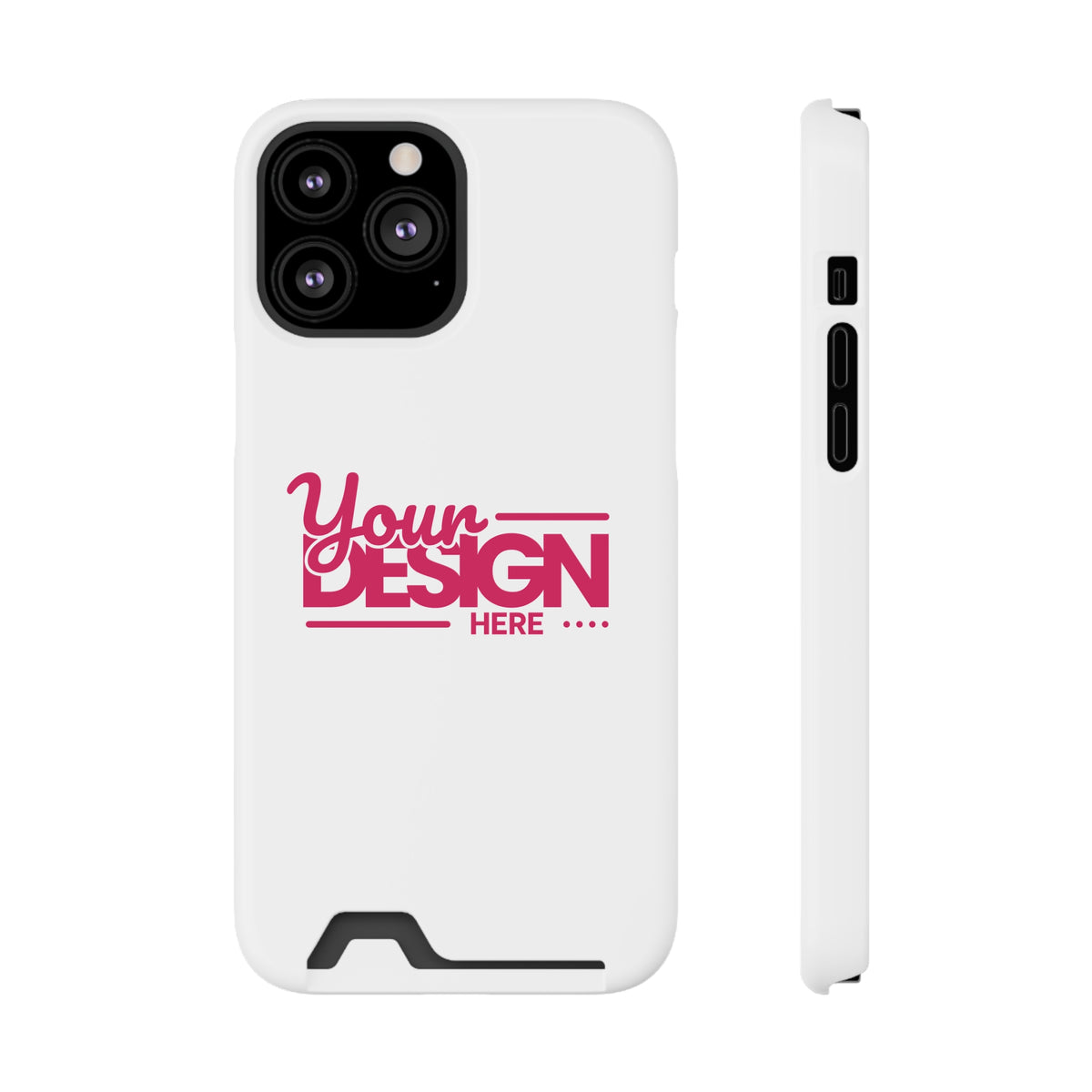 Card Holder Phone Case — Slim Protective Wallet Case with 'Your Design Here' Print