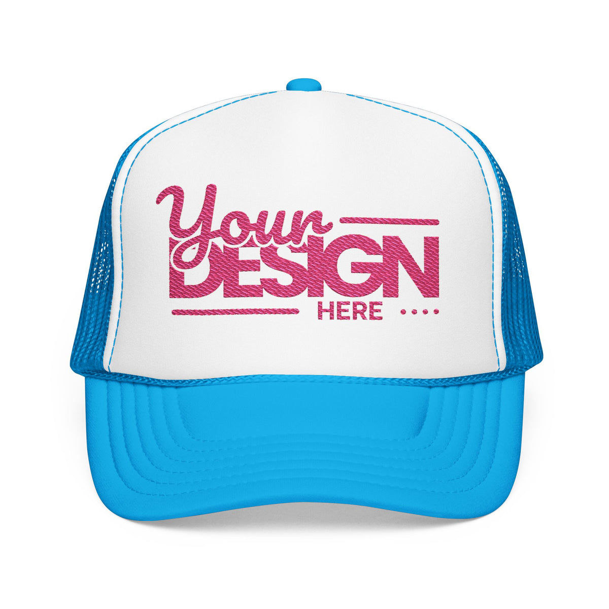 Custom Foam Trucker Hat – Personalized High-Profile 5-Panel Cap with Embroidery, Vintage Snapback Mesh Hat for Men & Women