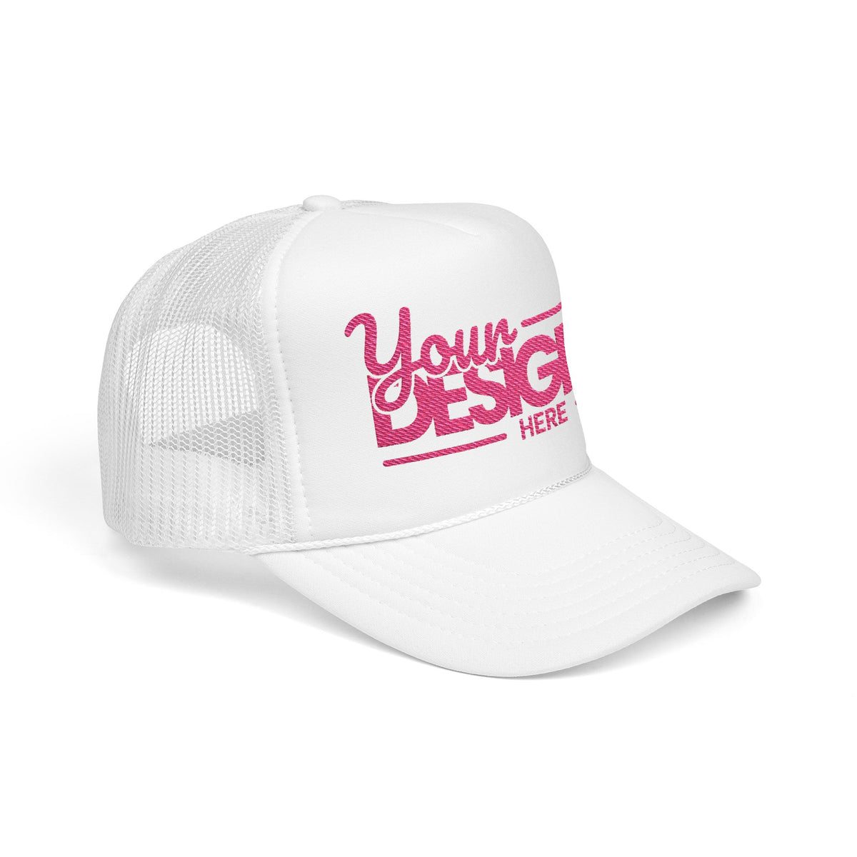 Custom Foam Trucker Hat – Personalized High-Profile 5-Panel Cap with Embroidery, Vintage Snapback Mesh Hat for Men & Women