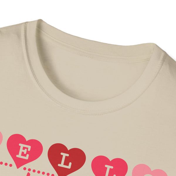 Greeting Valentine T-Shirt - Love Shirt - Heart Graphic Valentine's Tee