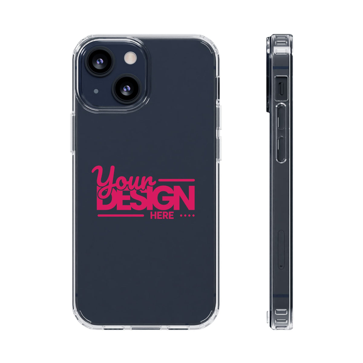 Customizable Clear Impact-Resistant Phone Case – Personalized Name or Photo Design, Transparent Shockproof Cover for iPhone