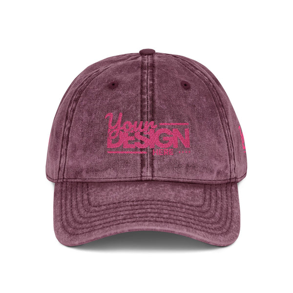 Vintage Embroidered Cap – ‘You’ Script Distressed Baseball Hat, Personalized Retro Dad Hat for Men & Women