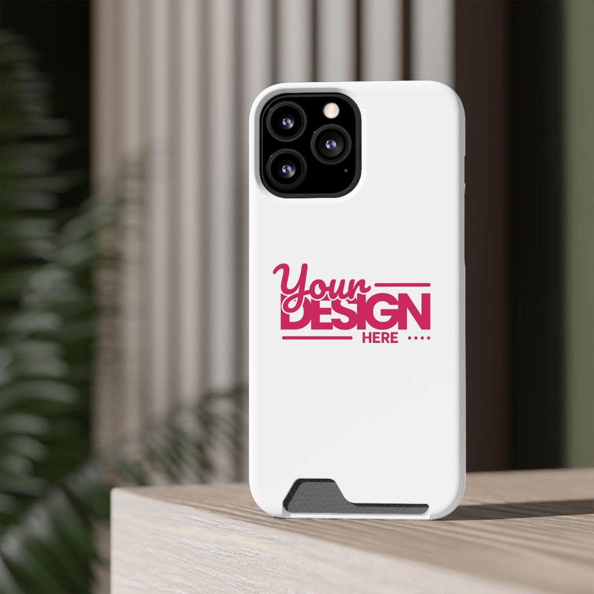 Card Holder Phone Case — Slim Protective Wallet Case with 'Your Design Here' Print
