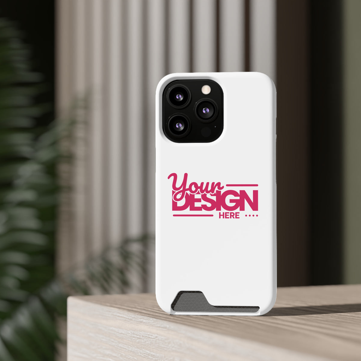 Card Holder Phone Case — Slim Protective Wallet Case with 'Your Design Here' Print