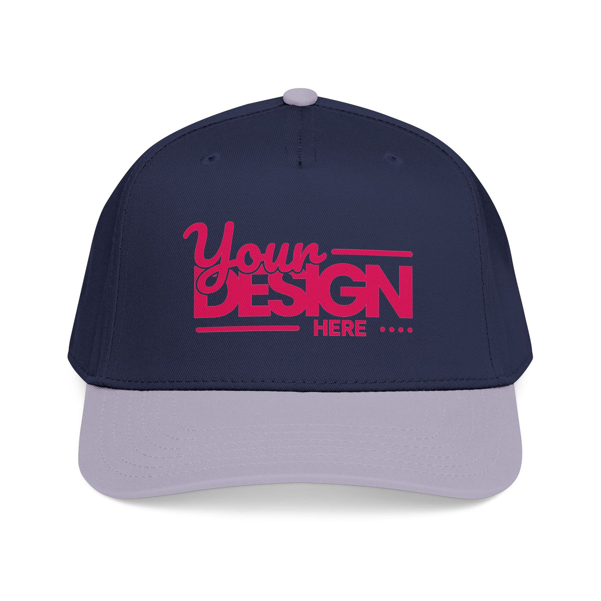 Custom Structured Baseball Cap – Personalized 5-Panel Snapback with Embroidered or Printed Design, Mid-Profile Custom Logo Ha