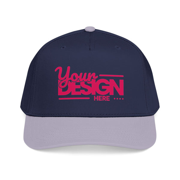 Custom Structured Baseball Cap – Personalized 5-Panel Snapback with Embroidered or Printed Design, Mid-Profile Custom Logo Ha