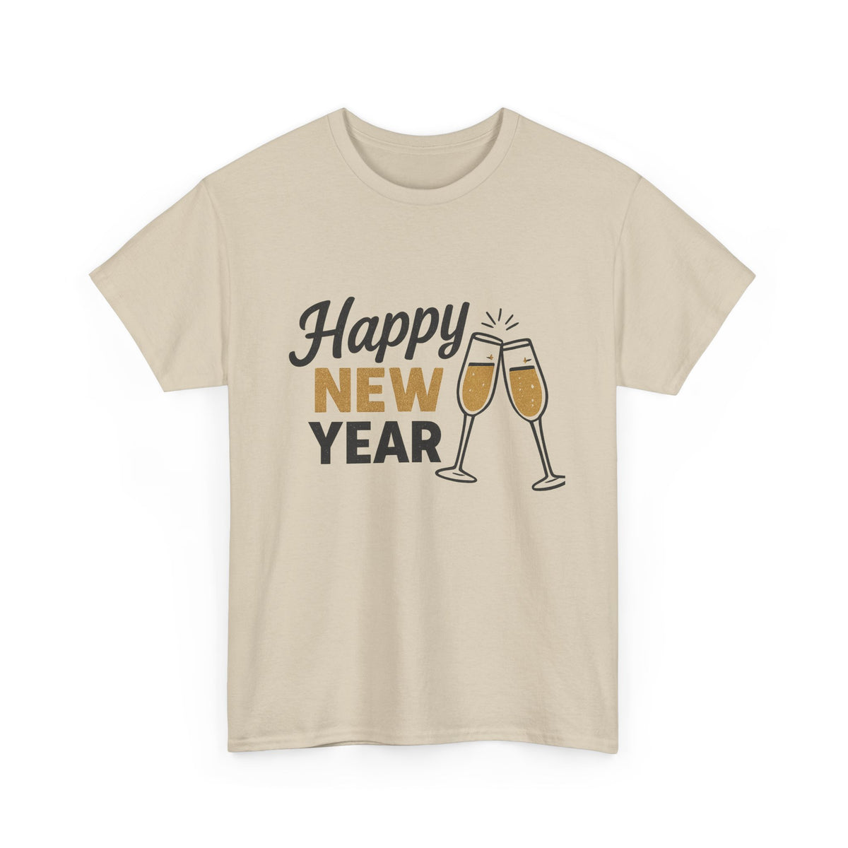 Happy New Year Tee — Champagne Toast Holiday T-Shirt