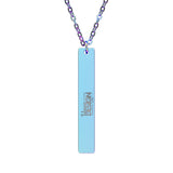 Engravable Vertical Bar Necklace Personalized Sterling Black Stainless Pendant by Printify