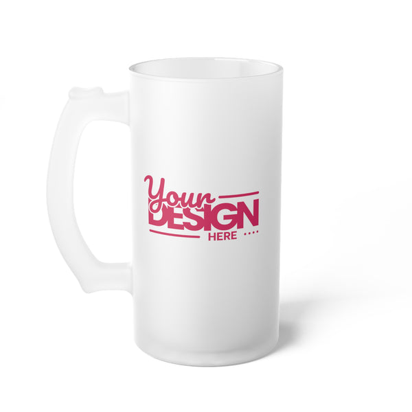 Frosted Glass Beer Mug, Unique Beer Glass, Personalized Drinkware, Gift for Beer Lovers, Barware for Parties, Fun Wedding Gift