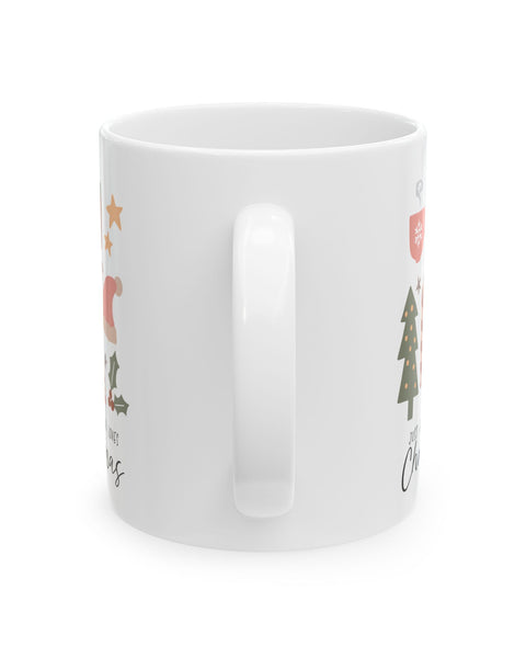 Christmas Coffee Mug — Cute Santa & Trees Holiday Ceramic Mug (11oz, 15oz)