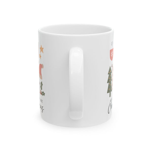 Christmas Coffee Mug — Cute Santa & Trees Holiday Ceramic Mug (11oz, 15oz)