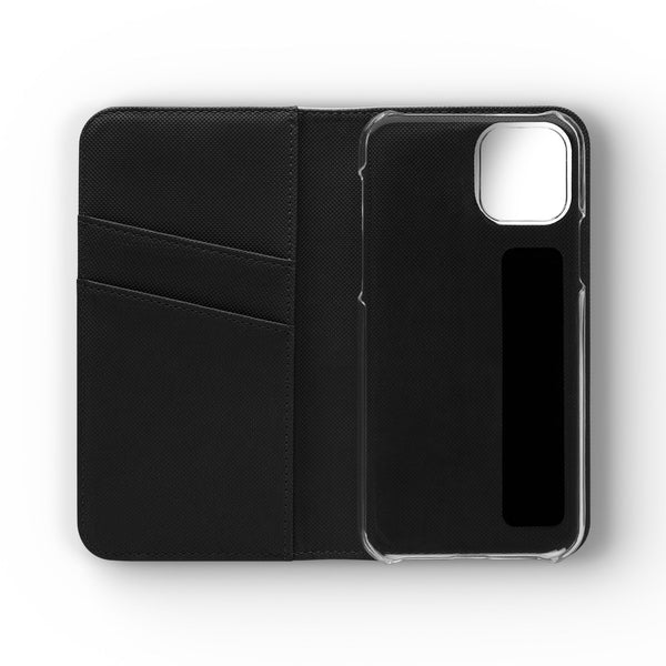 Customizable Flip Phone Wallet Case – ‘Your Design Here’ Folio Cover with Card Holder, Personalized Phone Case for iPhone