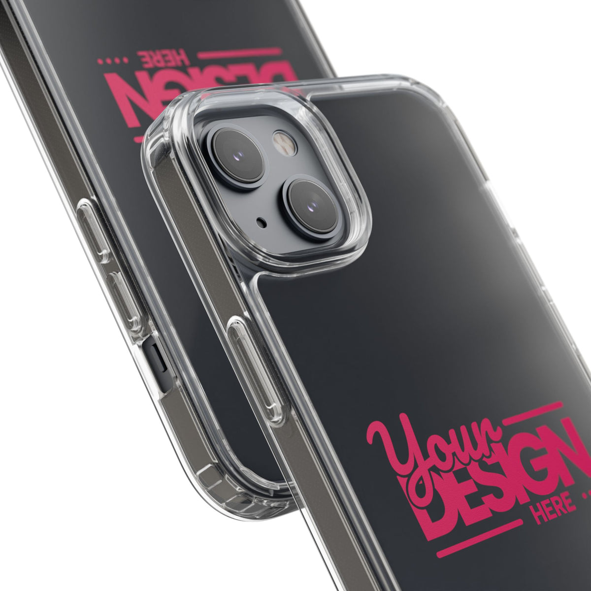 Clear Phone Case – Transparent Protective Cover with Custom Design (‘Your Design Here’), Personalized Case for iPhone