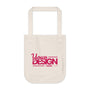 Organic Canvas Tote Bag – Retro ‘Your Design Here’ Customizable Market Tote, Eco-Friendly Reusable Shopping Bag
