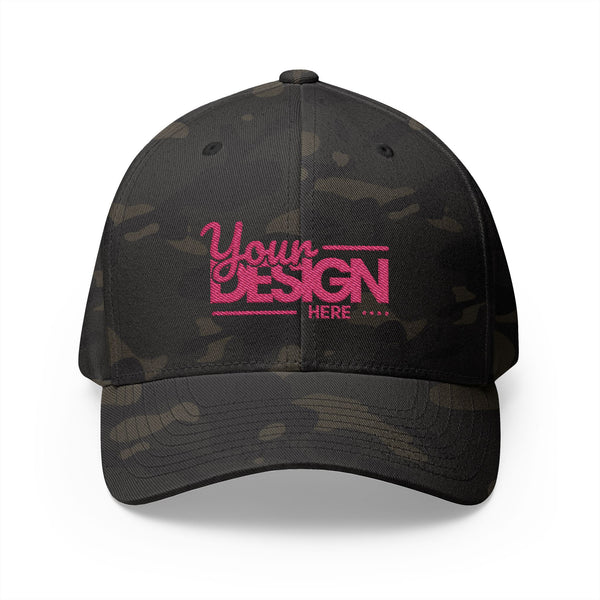 Embroidered ‘Your Design Here’ Structured Cap – Custom Logo Hat, Personalized Blank White Baseball Cap for Men & Women