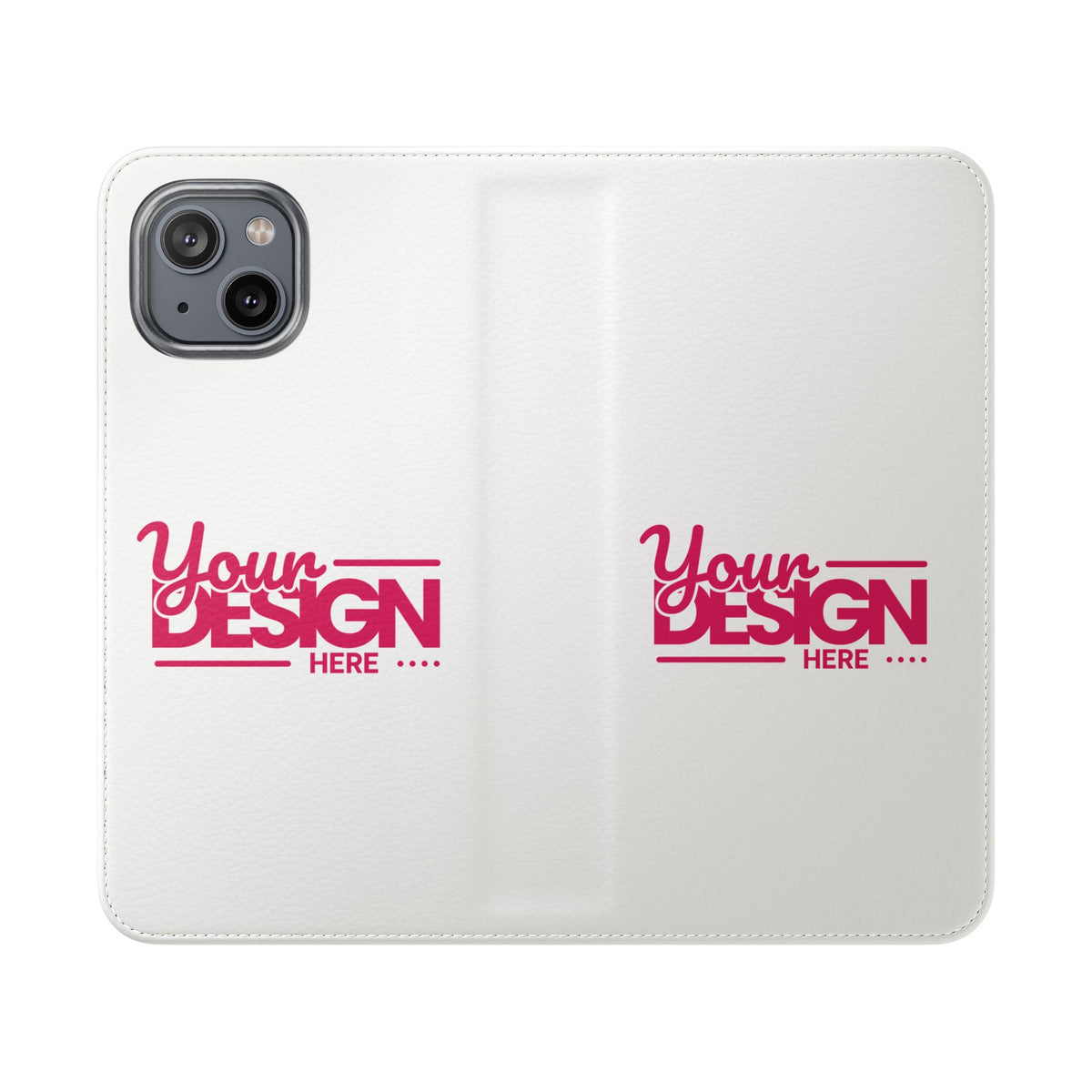 Customizable Flip Phone Wallet Case – ‘Your Design Here’ Folio Cover with Card Holder, Personalized Phone Case for iPhone