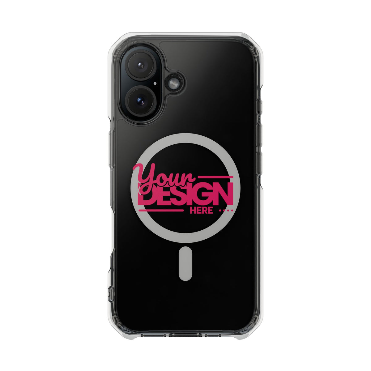 Magnetic Clear Phone Case – Custom ‘Your Design Here’ MagSafe-Compatible Impact-Resistant Cover for iPhone