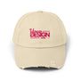 Distressed Dad Hat – Retro Pink ‘Your Design Here’ Custom Printed Cap, Personalized Vintage Baseball Hat for Men & Women