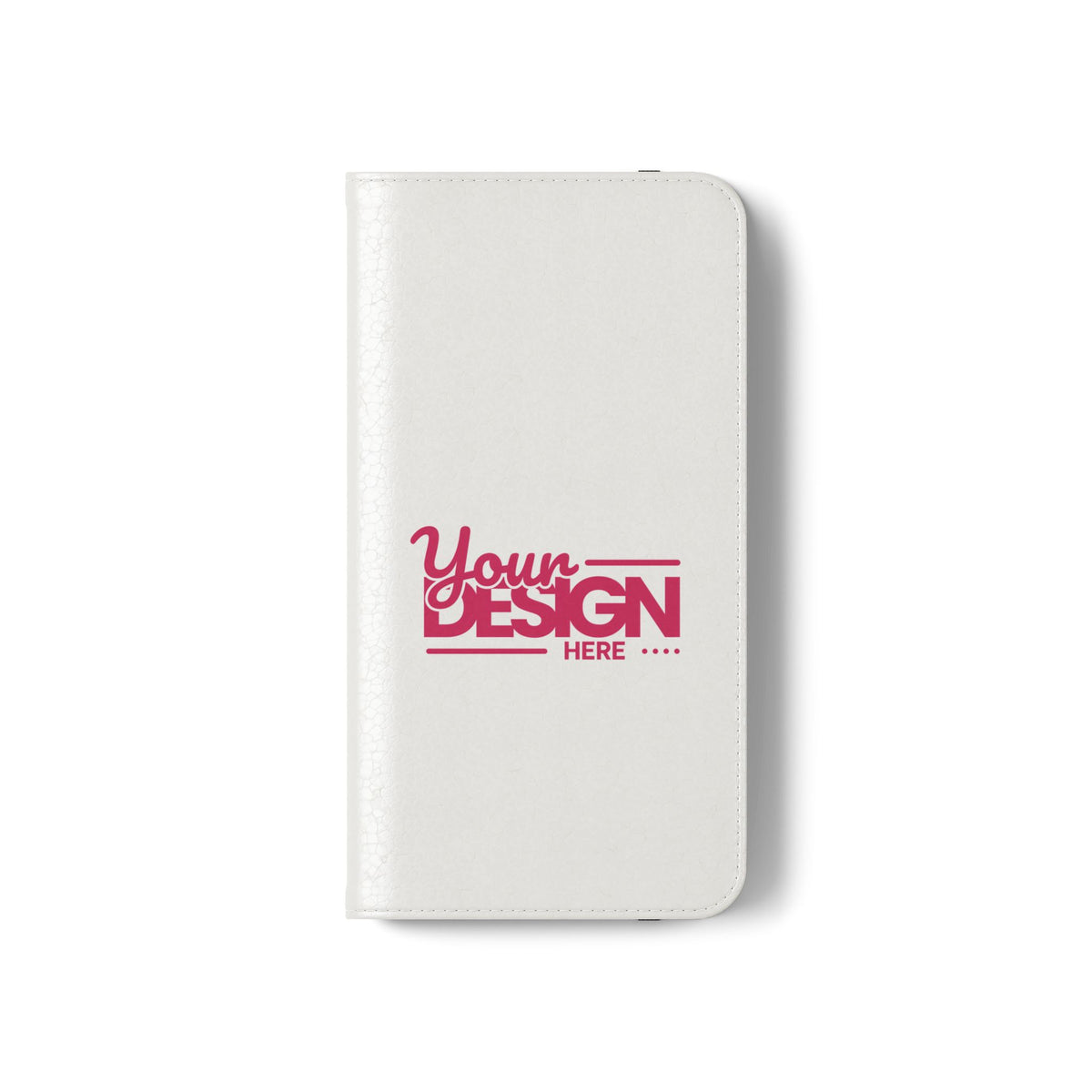 Customizable Flip Phone Wallet Case – ‘Your Design Here’ Folio Cover with Card Holder, Personalized Phone Case for Samsung