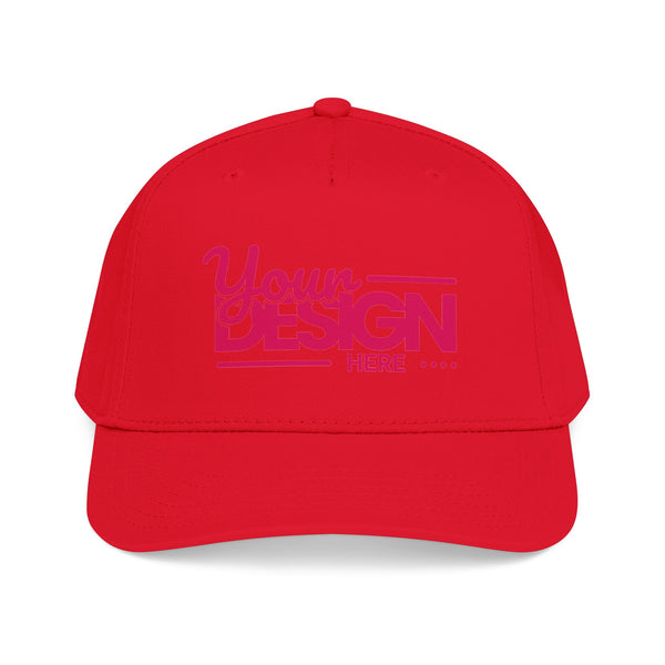 Custom Structured Baseball Cap – Personalized 5-Panel Snapback with Embroidered or Printed Design, Mid-Profile Custom Logo Ha
