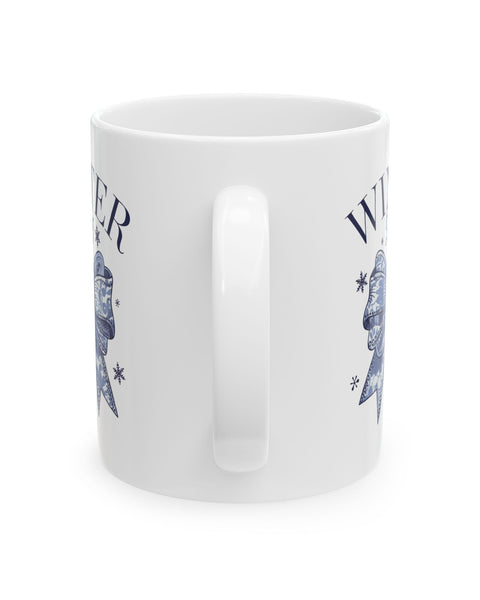 Winter Witch Ceramic Mug — 11oz & 15oz Mystical Tea Coffee Cup