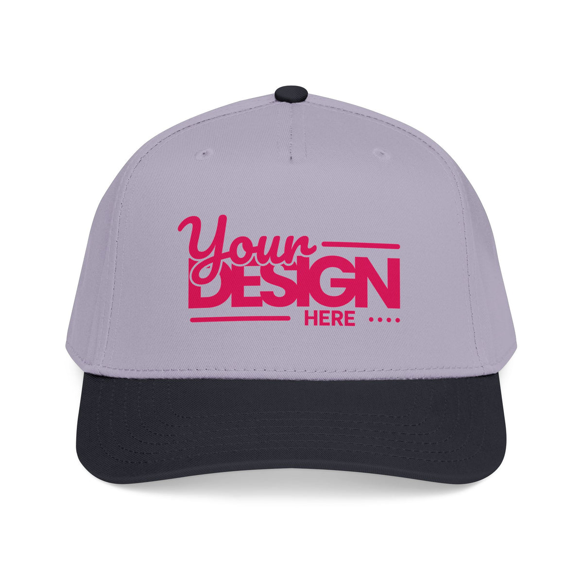Custom Structured Baseball Cap – Personalized 5-Panel Snapback with Embroidered or Printed Design, Mid-Profile Custom Logo Ha