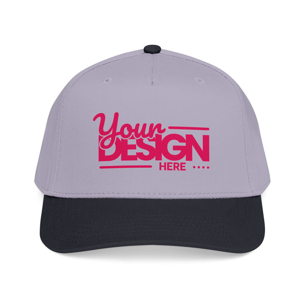 Custom Structured Baseball Cap – Personalized 5-Panel Snapback with Embroidered or Printed Design, Mid-Profile Custom Logo Ha