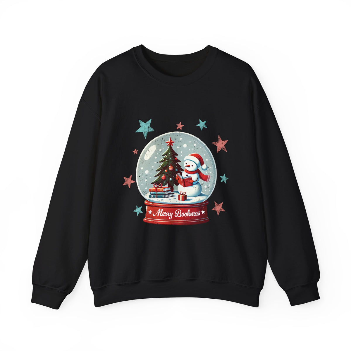 Merry Bookmas" Snowman Sweatshirt - Funny Christmas Sweater