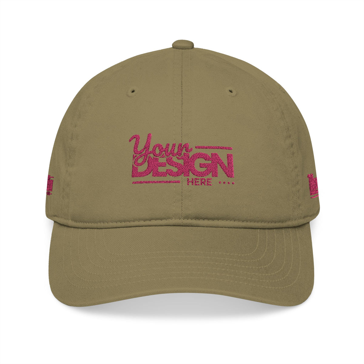 Organic Embroidered Baseball Cap – Custom ‘Your Design’ Logo Hat, Personalized Sustainable Dad Cap for Men & Women