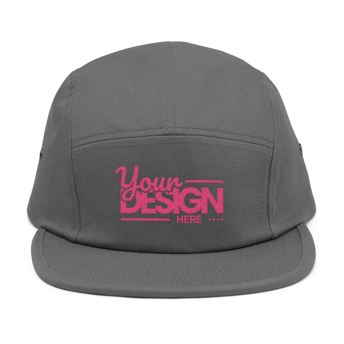 Custom Five-Panel Hat – Personalized Embroidered Cotton Cap, Low-Profile Streetwear Strapback with Front & Back Logo Design
