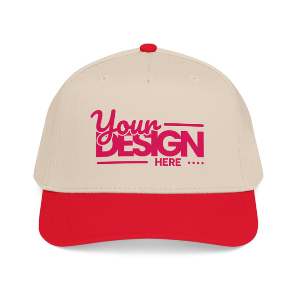 Custom Structured Baseball Cap – Personalized 5-Panel Snapback with Embroidered or Printed Design, Mid-Profile Custom Logo Ha