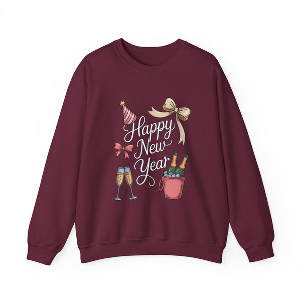 Happy New Year Sweatshirt - Festive Champagne Party Crewneck