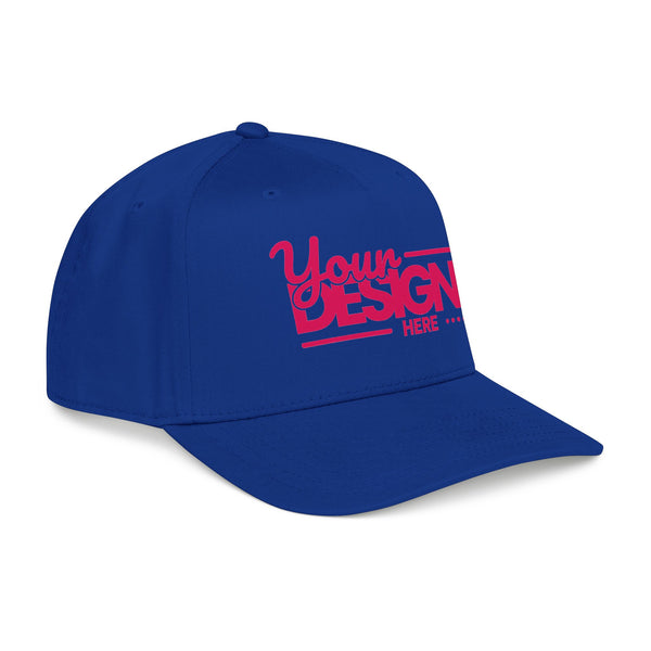 Custom Structured Baseball Cap – Personalized 5-Panel Snapback with Embroidered or Printed Design, Mid-Profile Custom Logo Ha