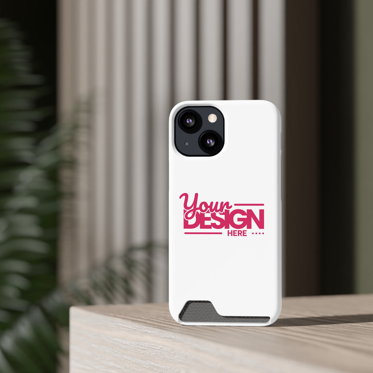 Card Holder Phone Case — Slim Protective Wallet Case with 'Your Design Here' Print