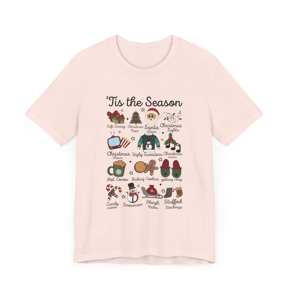 Tis the Season Funny Southern Retro Christmas T-Shirt - Groovy Santa & Tree Design