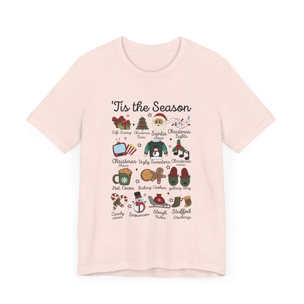 Tis the Season Funny Southern Retro Christmas T-Shirt - Groovy Santa & Tree Design