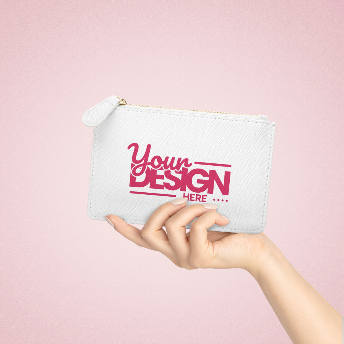 Mini Clutch Bag – Custom ‘Your Design Here’ Logo Wristlet, Personalized Small Pouch for Events, Gifts & Everyday Use