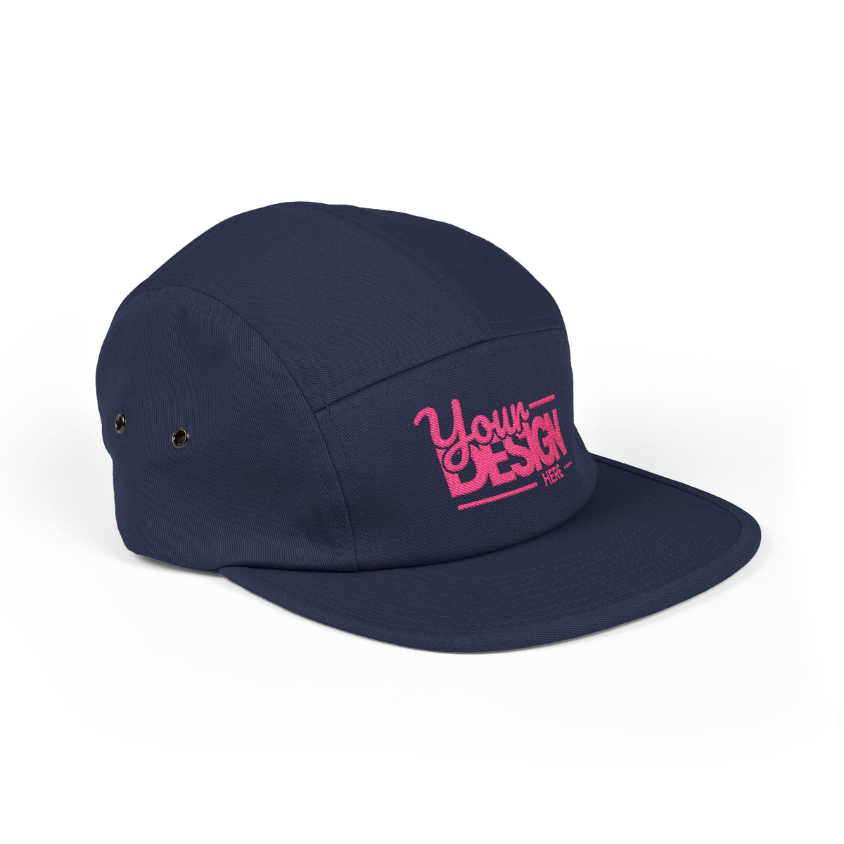 Custom Five-Panel Hat – Personalized Embroidered Cotton Cap, Low-Profile Streetwear Strapback with Front & Back Logo Design