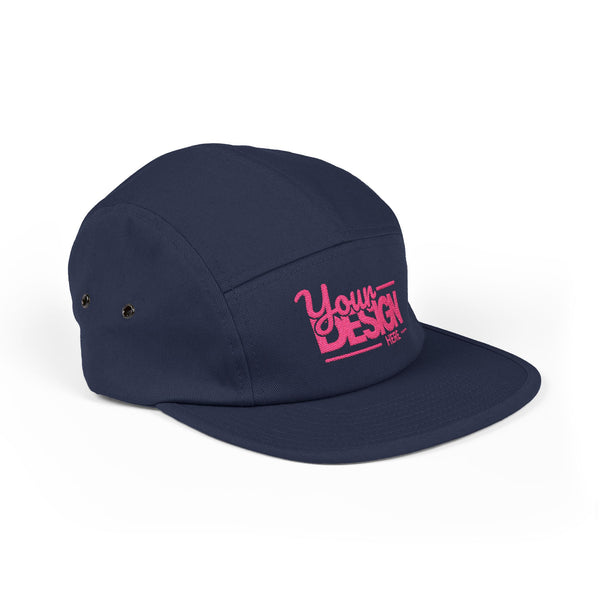 Custom Five-Panel Hat – Personalized Embroidered Cotton Cap, Low-Profile Streetwear Strapback with Front & Back Logo Design
