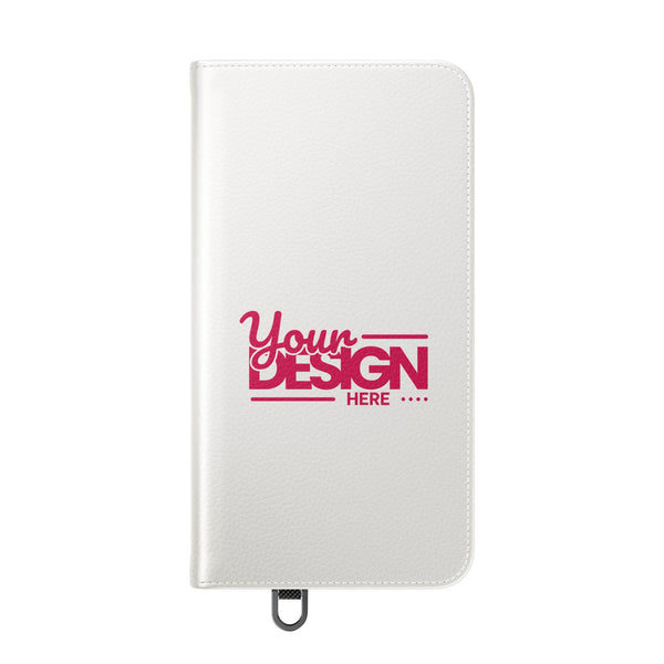 Customizable Flip Phone Wallet Case – ‘Your Design Here’ Folio Cover with Card Holder, Personalized Phone Case for Samsung
