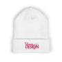 Embroidered Classic Cuffed Beanie – Customizable Pink Logo Winter Hat, Personalized Knit Beanie for Men & Women