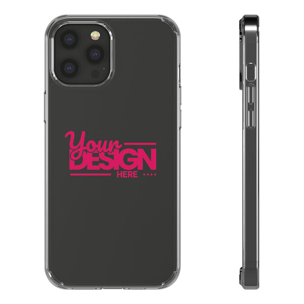 Clear Phone Case – Transparent Protective Cover with Custom Design (‘Your Design Here’), Personalized Case for iPhone