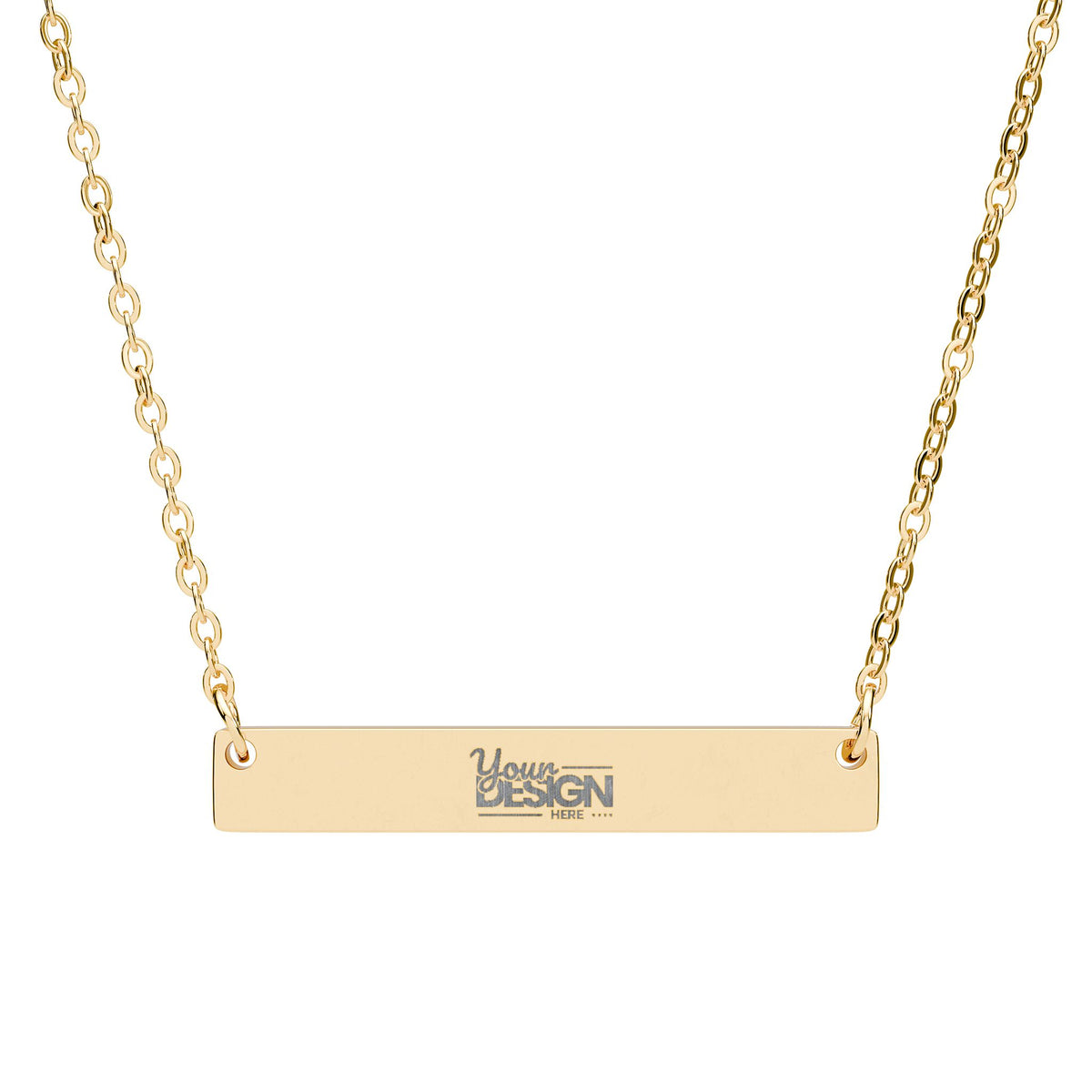 Engravable Horizontal Bar Necklace With Custom Name And Message Pendant by Printify