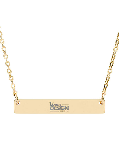 Engravable Horizontal Bar Necklace With Custom Name And Message Pendant