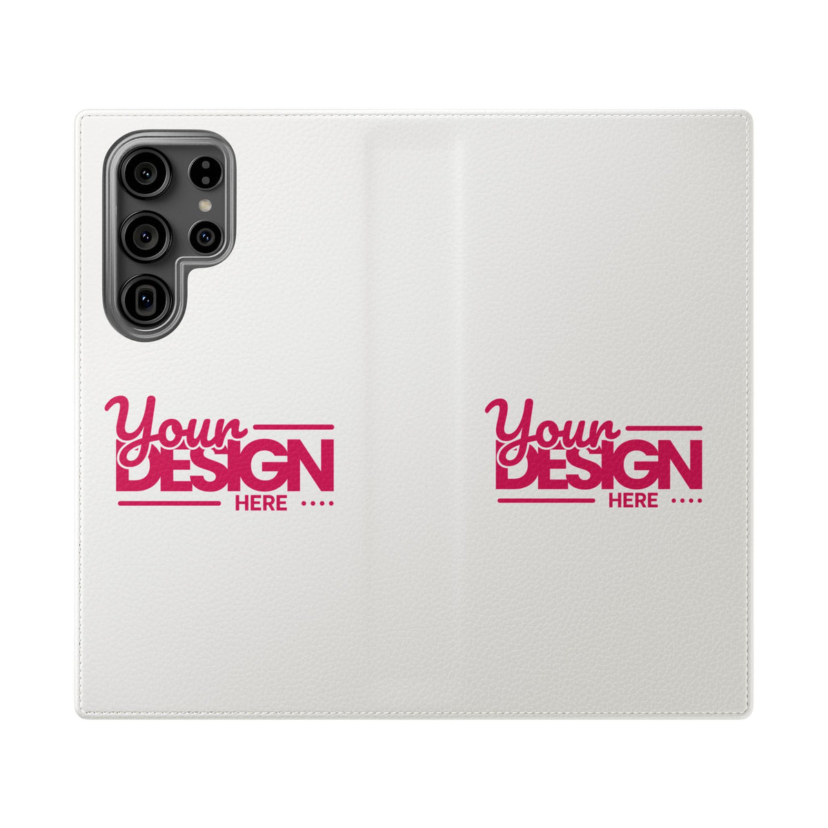 Customizable Flip Phone Wallet Case – ‘Your Design Here’ Folio Cover with Card Holder, Personalized Phone Case for Samsung